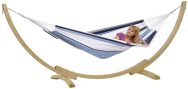 Amazonas Apollo Set Marine - Hamac à armature - 150 kg - 2 personne(s) - Bleu, Blanc - Bois - FSC