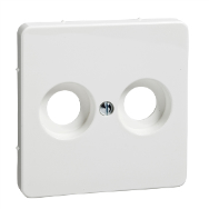 Plaque centrale Schneider Electric 503614, embase d'antenne 2 trous, blanc pur