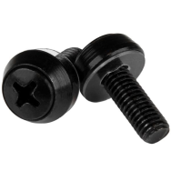 Vis de montage StarTech M6 x 12 mm noires, paquet de 100, CABSCRWSM62B