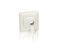 Plaque frontale allemande Equip 2 ports - Blanche - Toutes marques - 80 mm - 80 mm - 74 g - 1 pièce(s)