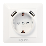 LogiLink PA0162 Prise murale 2xUSB avec prise Schuko
