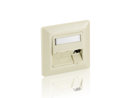 Plaque avant 3 ports allemand Equip - Blanc pur - Blanc - Plastique ABS - Aluminium - Conventionnel - Toutes marques - RJ-45 - 80 mm