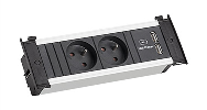 Bachmann Kapsa S - 0,2 m - Intérieur - Type E - Noir - Argent - 2 prises secteur - 204 mm