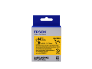 Gaine thermorétractable (HST) pour cartouche d'étiquettes Epson LK-6YBA14 noir/jaune Ø 14 mm (2,5 m) - Noir sur jaune - Japon - 1,4 cm - LabelWorks LW-1000P, LabelWorks LW-300, LabelWorks LW-400, LabelWorks LW-400VP, LabelWorks LW-600P... - 2,4 cm - 2,5 m