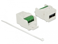 Delock 86376 - Plat - Blanc - USB A - Terminal - Femelle - Femelle