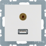 Berker 3315398989 prise USB-A + 3.5mm Blanc