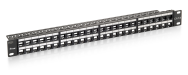 Equip Panneau de brassage Keystone Cat.6 non blindé 48 ports - Noir - Cat.6 - Noir - Montage en rack - 1U - 44 mm - 483 mm
