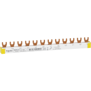 Rail à fibre optique APC triphasé 18 mm Acti9 210 mm 10 mm² 63 A isolé à fourche