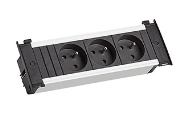 Bachmann Kapsa S - 0,2 m - Intérieur - Type E - Noir - Argent - 3 prises secteur - 204 mm