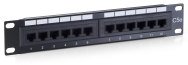 Panneau de brassage non blindé Equip 12 ports Cat. 5e - Noir - RJ-45 - Doré - Cat. 5e - Noir - Montage en rack - 1U