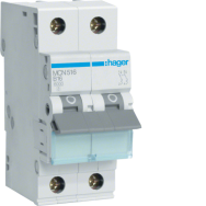Hager MCN516 - 50 - 60 Hz - 16 A - 2P - 35 mm - 70 mm - 83 mm