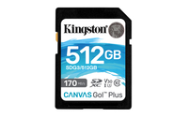 Kingston Canvas Go! Plus 512GB SD UHS-I V30 Snabbt Minneskort