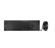 Cherry DW 9500 SLIM - Sans fil RF + Bluetooth - Interrupteur à clé à ciseaux - QWERTY - Noir - Gris - Souris incluse