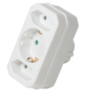 Adaptateur LogiLink LPS221 Type F vers C+F 250 V 3 500 W