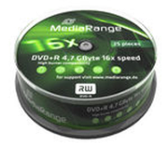 MediaRange MR404 DVD+R 4,7 Go, paquet de 25