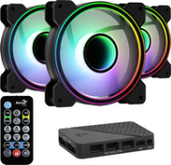Pack de ventilateurs AeroCool Mirage12 Pro, 3 ventilateurs ARGB 120 mm, silencieux
