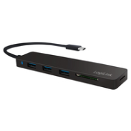 Lecteur de carte USB-C LogiLink UA0312/Hub USB-A 5 Gbit/s