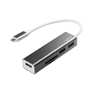 LogiLink UA0305 Lecteur de carte USB-C/Hub USB-A Aluminium
