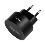 Adaptateur de prise USB LogiLink 1x Charge rapide 10,5W 5V Noir