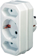Adaptateur Brennenstuhl avec prise 2 + 1 - Blanc