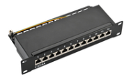 Panneau de brassage LogiLink NP0052B 10GbE Cat6a STP en acier noir