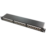 Panneau de brassage LogiLink 19" RJ-45 Cat6a Montage en rack en métal noir