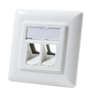 LogiLink NK4021 Boîtier de montage en surface RJ-45 blanc
