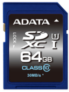 ADATA 64 Go SDXC classe 10 UHS, bleu, série de cartes mémoire