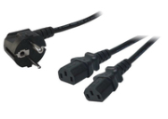 Câble d'alimentation LogiLink 1,5 m Schuko vers 2xIEC C13