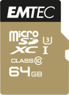 EMTEC ECMSDM64GXC10SP - 64 Go - MicroSDXC - Classe 10 95 Mo/s - 90 Mo/s - Noir - Marron