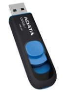 ADATA UV128 32 Go USB 3.2 Gen 1, coulissant, 10 g, noir/bleu