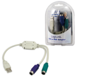 Câble adaptateur LogiLink USB vers 2xPS/2 0,2 ​​m