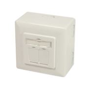 LogiLink NP0006A 2xRJ-45 Boîtier de montage en surface en métal ABS blanc