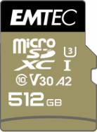 EMTEC ECMSDM512GXC10SP - 512 Go - MicroSDXC - Classe 10 - UHS-I - 100 Mo/s - 95 Mo/s