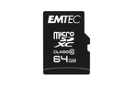 EMTEC Micro SDHC ECMSDM64GXC10CG - 64 Go - MicroSDHC - Classe 10 - 20 Mo/s - 12 Mo/s - Noir