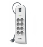PROTECTEUR DE SURFACE LIGHTNING À 8 SORTIES AVEC 2 PORTS USB POUR LA CHARGE