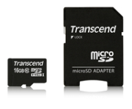 Transcend microSDHC 16 Go Classe 10 90 Mo/s avec adaptateur