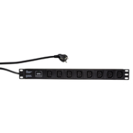 LogiLink PDU8A01 Basic 1U 8 prises AC Connexion C13
