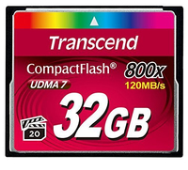 Carte mémoire MLC Transcend CompactFlash 800x 32 Go 120 Mo/s