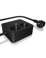 Double prise d'alimentation avec chargeur USB ICY BOX IB-MPS2220B-CH