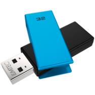 EMTEC C350 Brick 2.0 - 32 Go - USB Type-A - 2.0 - 15 Mo/s - Pivotant - Noir, Bleu