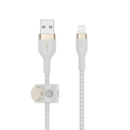 Belkin BOOST CHARGE USB-A vers LTG Tressé Silicon 3M Blanc - Numérique