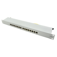 Panneau de brassage en métal gris LogiLink NP0075 10GbE RJ-45 Cat6a 1U