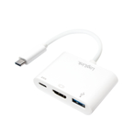 Adaptateur LogiLink USB-C vers HDMI+USB-A 1080p 0,14 m