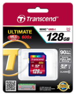 Transcend SDXC 128GB Classe 10 UHS-I 600x 90MB/s U1