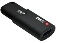 EMTEC B120 Click Secure - 256 Go - USB Type-A - 3.2 Gen 2 (3.1 Gen 2) - Coulissante - Noir