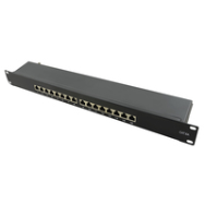 LogiLink NP0076 Panneau de brassage en métal noir 10GbE RJ-45 Cat6a 1U