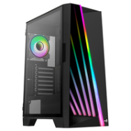 Châssis AeroCool Mirage V1 RGB, panneau en verre, puissant