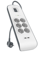 TABLEAU LIGHTNING À 6 SORTIES AVEC 2 PORTS USB POUR LE CHARGEMENT