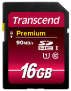 Carte mémoire Transcend SDHC 16 Go classe 10 UHS-I 90 Mo/s U1